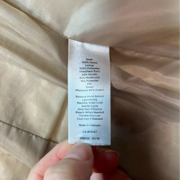 Talbots Womens Puffer Coat Jacket Petite Gold Quilted Full Zip Cozy Winter - Picture 11 of 15